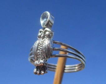 Blautopas Ring Größe 17,25 Silber 925 - Eule