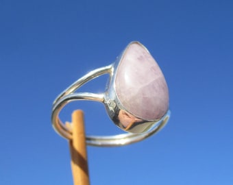 Anillo de kunzita, talla 18.5, plata 925