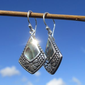 Abalone - mother of pearl - earrings silver 925