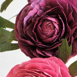 Crepe Paper Ranunculus Realistic Handmade flower Mother's Day Anniversary Gift Wedding image 8