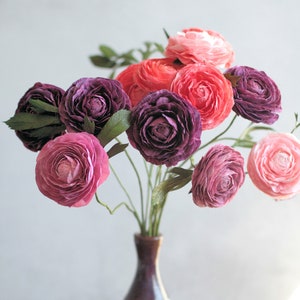 Crepe Paper Ranunculus Realistic Handmade flower Mother's Day Anniversary Gift Wedding image 1