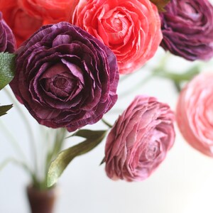 Crepe Paper Ranunculus Realistic Handmade flower Mother's Day Anniversary Gift Wedding image 9
