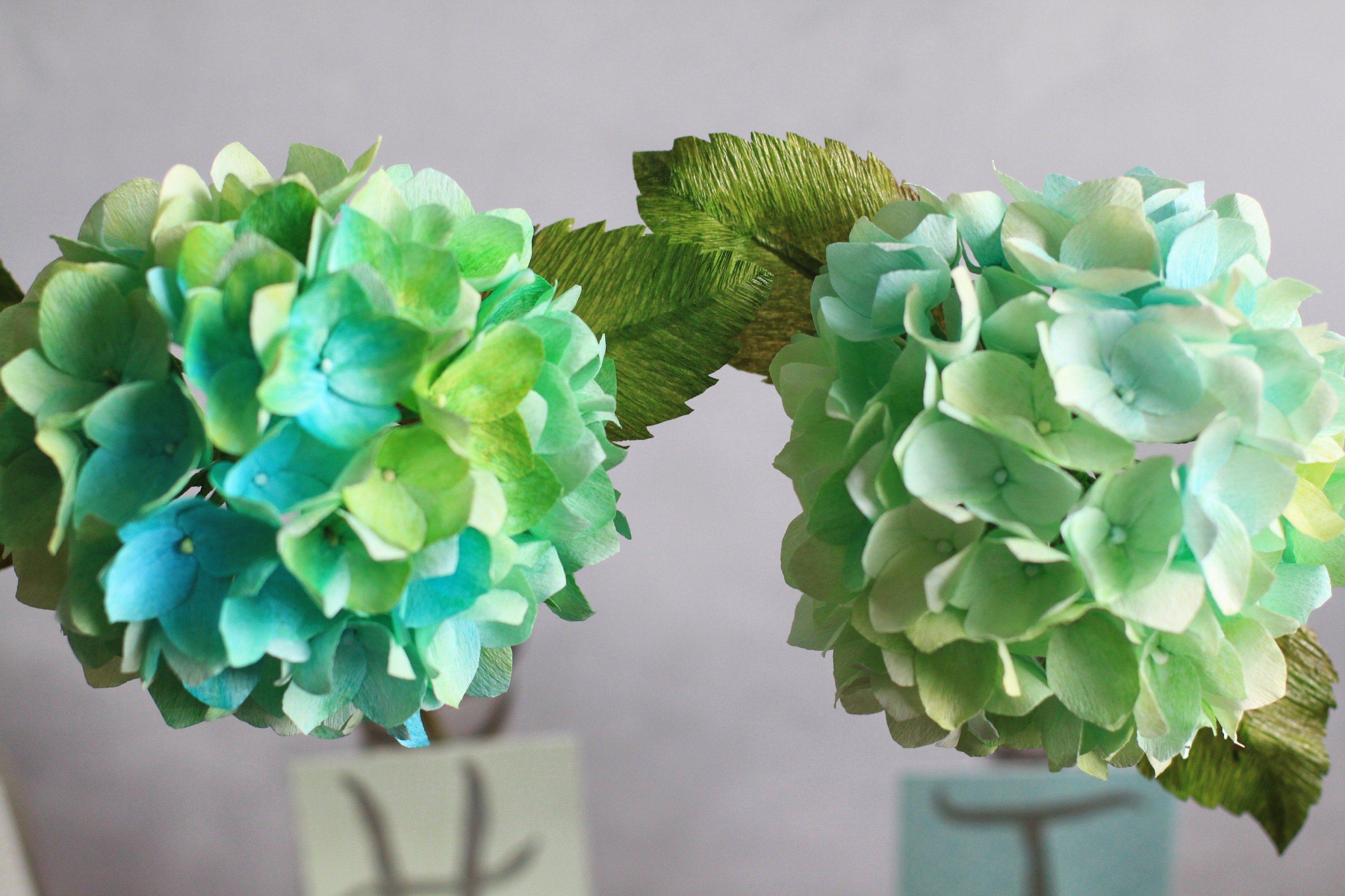 Crepe Paper Hydrangea Faux Flower The Pastel Collection Etsy