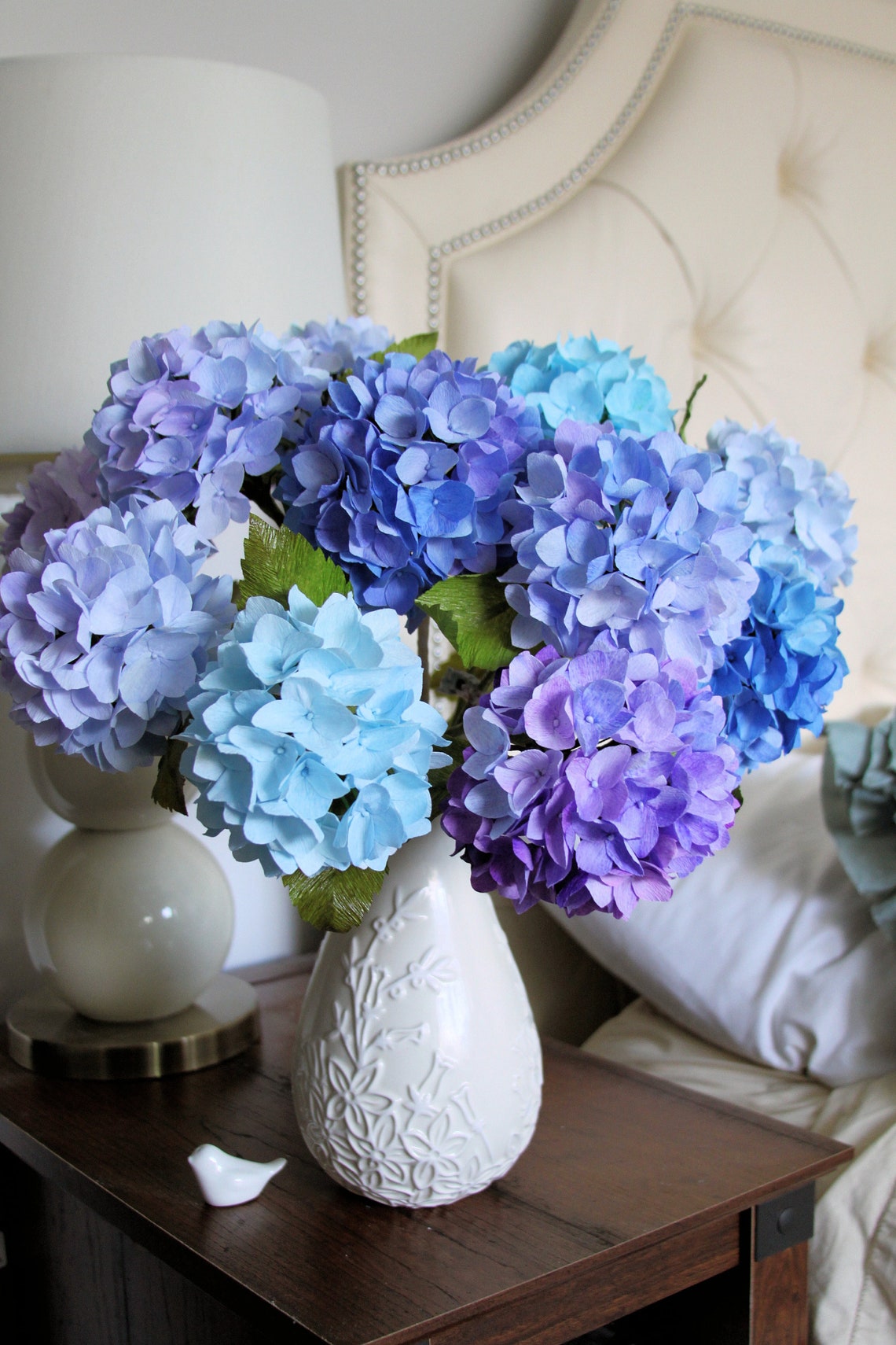 Crepe Paper Hydrangea Faux Flower Bouquet the Pastel Etsy