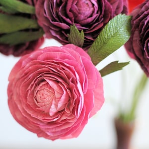 Crepe Paper Ranunculus Realistic Handmade flower Mother's Day Anniversary Gift Wedding image 4