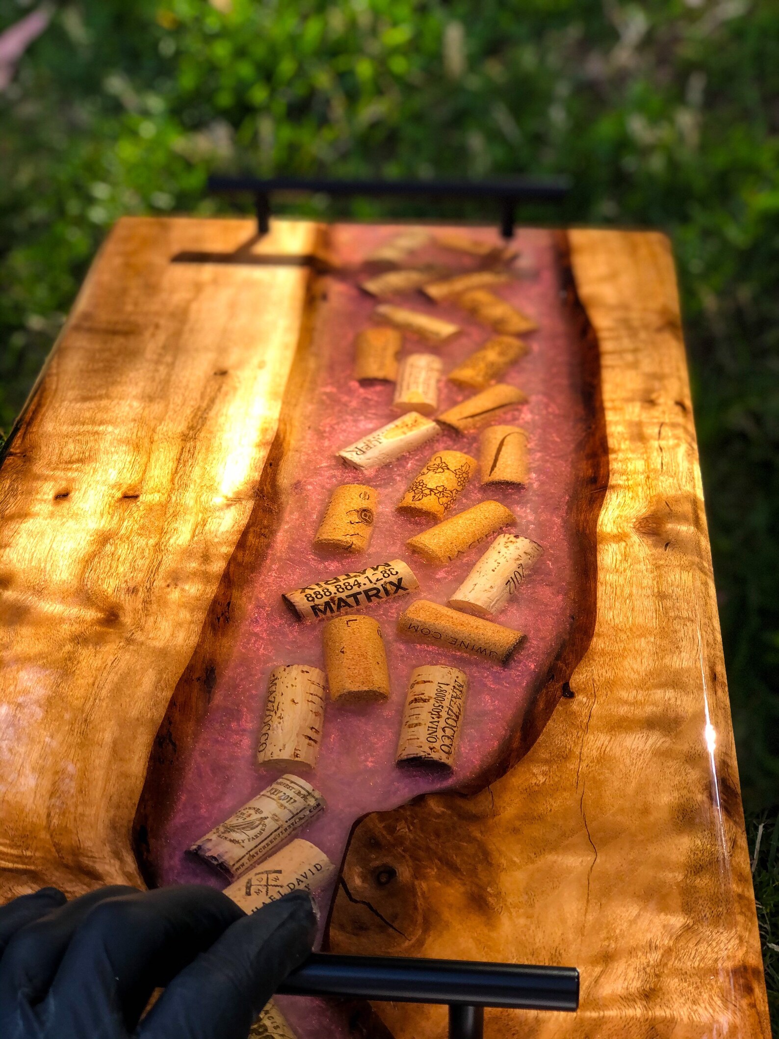 Wine Cork Epoxy River Serving Tray Etsy