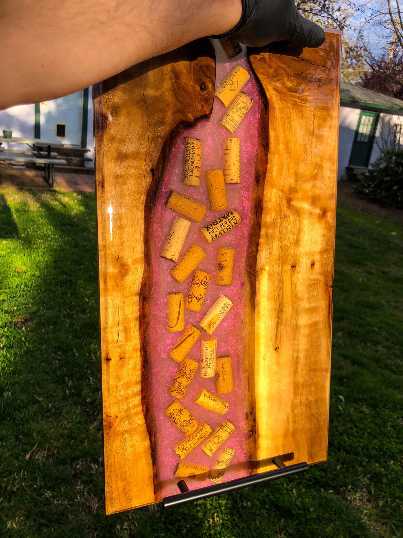 Wine Cork Epoxy River Serving Tray Etsy