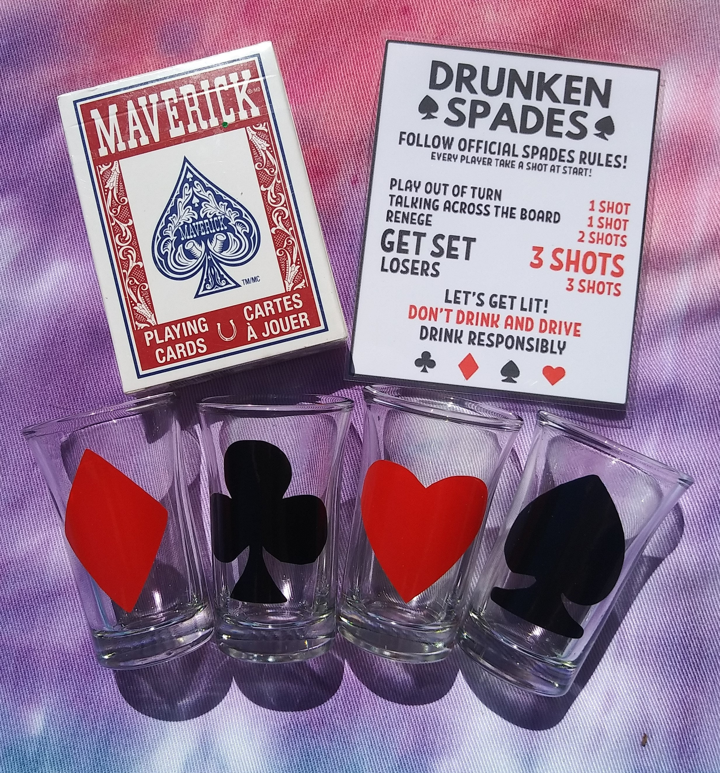 Drunk Spades Game Etsy