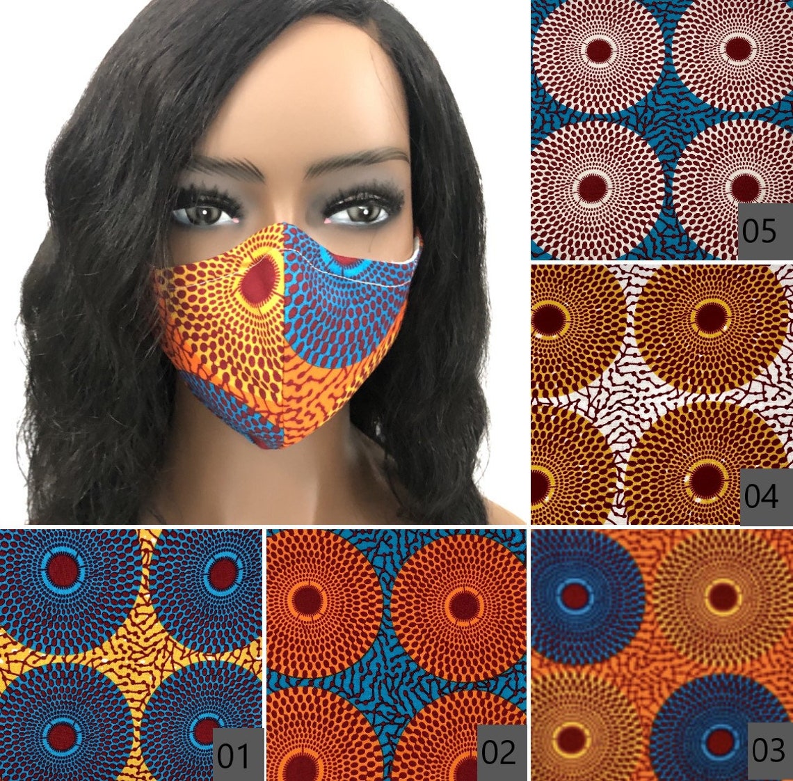 Face Mask With Nose Wire Filter Pocket and Ear Loops. 2 or Etsy