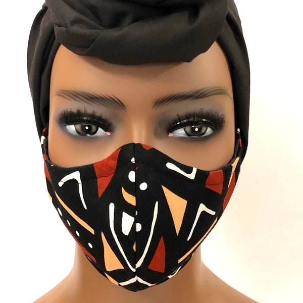 thumbnail image 2 of 3-Pack Handmade Face Mask With Nose Wire & Filter Pocket – Cotton Blend – Made In USA 2 of 2