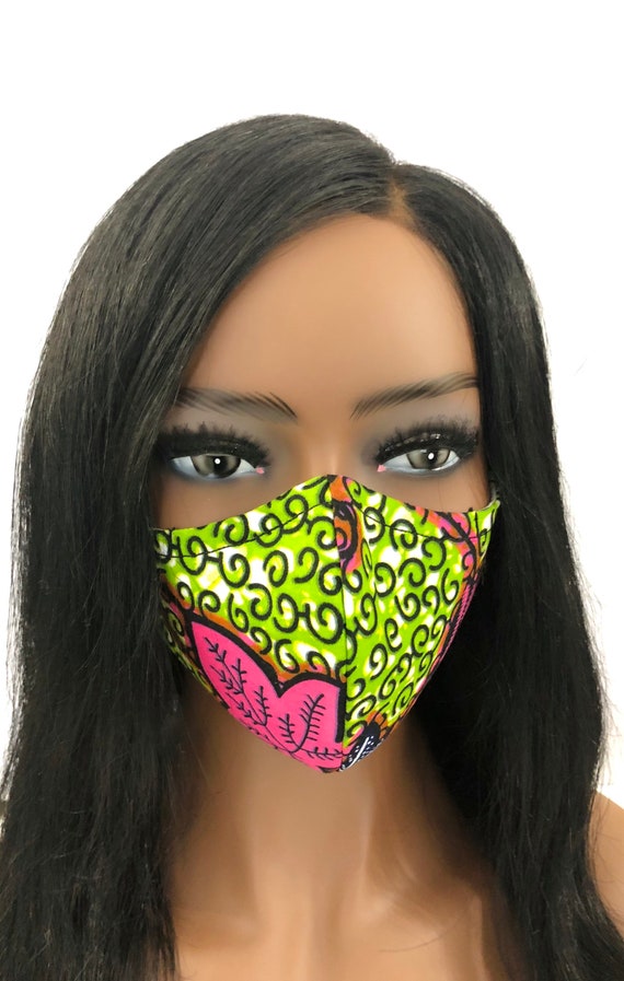 Face Mask With Nose Wire Filter Pocket and Ear Loops. 2 or Etsy