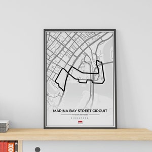 Marina Bay F1 poster |Marina Bay Formula 1 Poster | F1 print|Marina Bay 2023 Track Poster| Formule 1|F1 gift racing| Man, Father gift