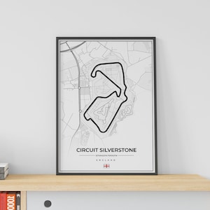 Silverstone F1-afdruk - Britse Grand Prix - met geschiedenis - F1-poster - Formule 1-afdrukken