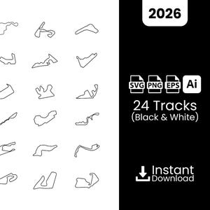 F1 Track SVG-Bundle | 2026 Formel 1 Strecken (Digitaler Download)