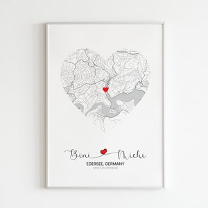 VALENTINSTAG GESCHENK wo wir uns trafen Geschenk, Herz Karte Rahmen, wo wir uns getroffen haben Karte, Jahrestag Geschenk für ihn, Papier Jahrestag, Hochzeitsgeschenk