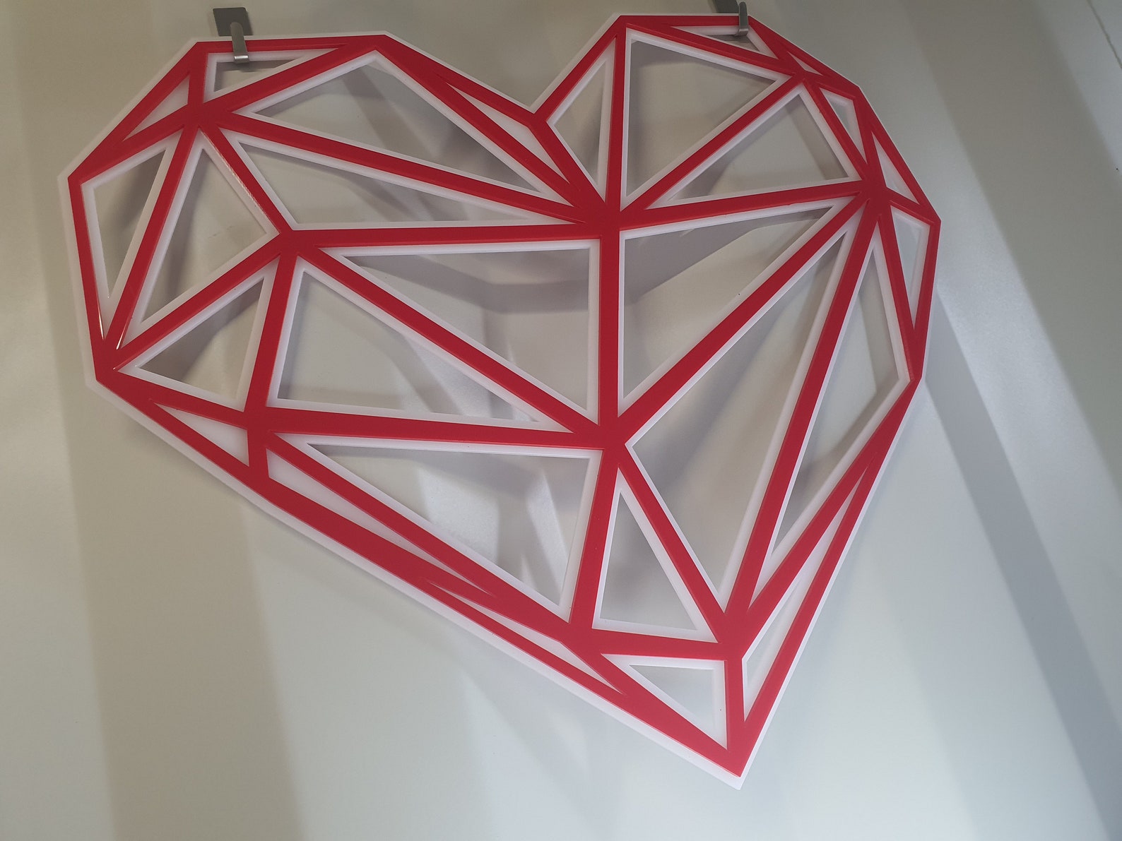 Large Geometric Heart Wall Art Etsy