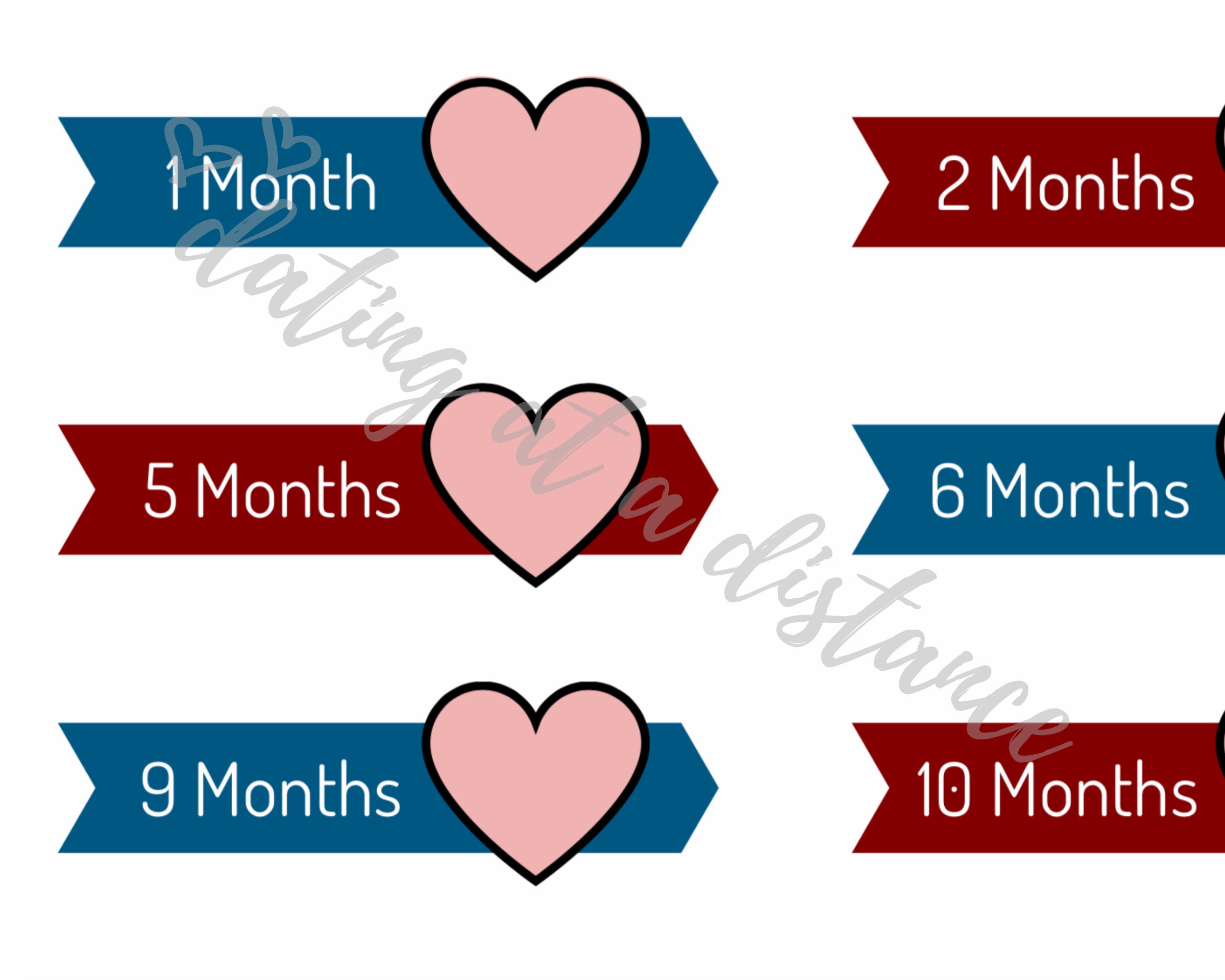 Long Distance Love Sticker Long Distance Relationship Printable Planner Stickers | Bullet Journal ...