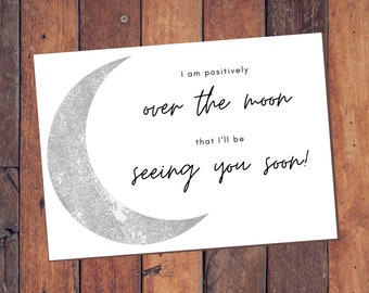 Printable Long-Distance Relationship Card — Over the Moon — Blank Stationery A2 A6 A7 Digital Download