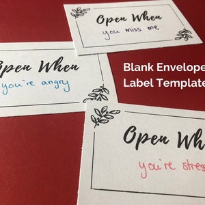 Blank Open When Letters Template | Printable Labels, Envelope ...