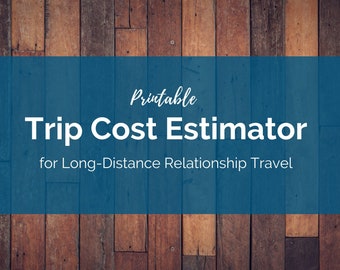 Planilha de estimativa de custo de viagem para viagens de relacionamento de longa distância