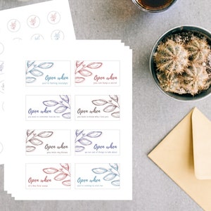 32 etiquetas y pegatinas para sobres imprimibles con carta abierta cuando se abre/regalos de cartas para un novio a larga distancia