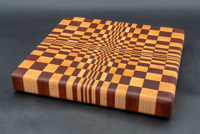 3D End Grain Cutting Board 4 Hard Maple And Sapele Etsy