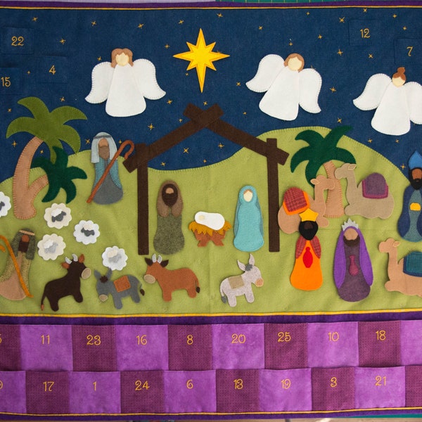 Nativity Advent Calendar Felt Scene PDF Pattern