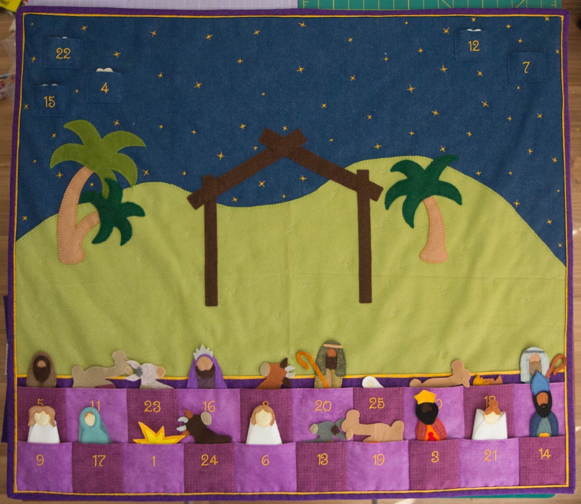 Nativity Advent Calendar Felt Scene PDF Pattern Etsy