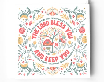 The Blessing greeting card with bible verse. Numbers 6:24-26