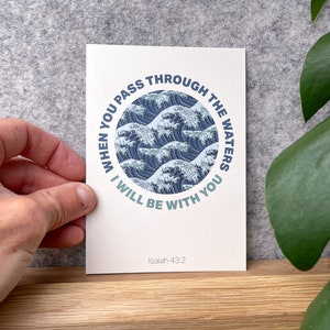 Ensemble de cartes postales chrétiennes. "Quand tu traverseras les eaux..." - Isaiah 43 v 2