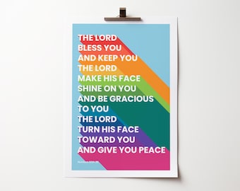 The Lord bless you and keep you. Numbers 6 poster. Christian wall art.