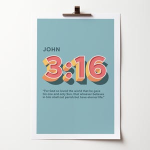 Johannes 3 vers 16 poster. Want God So Loved the World.