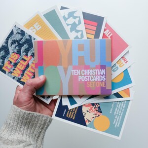 Packung mit 10 christlichen Postkarten. SET EINS