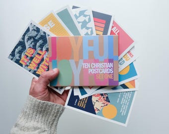 Pack of 10 Christian postcards. SET ONE