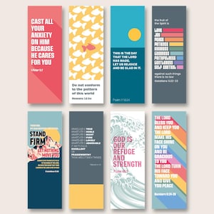 Packung christliche Lesezeichen. SET EINS. 8 verschiedenen Designs.