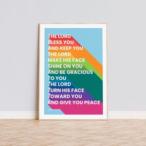 The Lord bless you and keep you poster, Christian wall art, bible verse print, Christian home decor, Christian gift, Numbers 6 wall decor