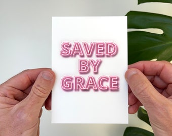 Set of Christian Postcards. SAVED BY GRACE