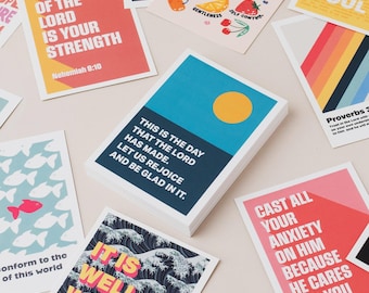 40 Christian Postcards: Colourful modern bible verse cards