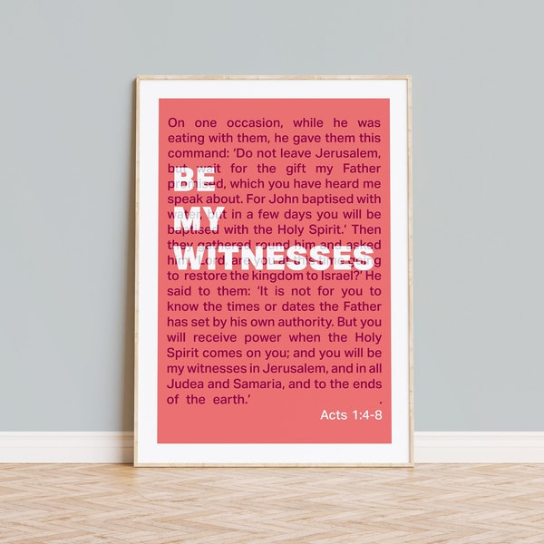 Affiche Actes 1. « Soyez mes témoins ». Art mural chrétien