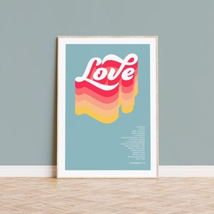 Love is patient, love is kind Poster, 1 Korinther 13 christliche Wandkunst