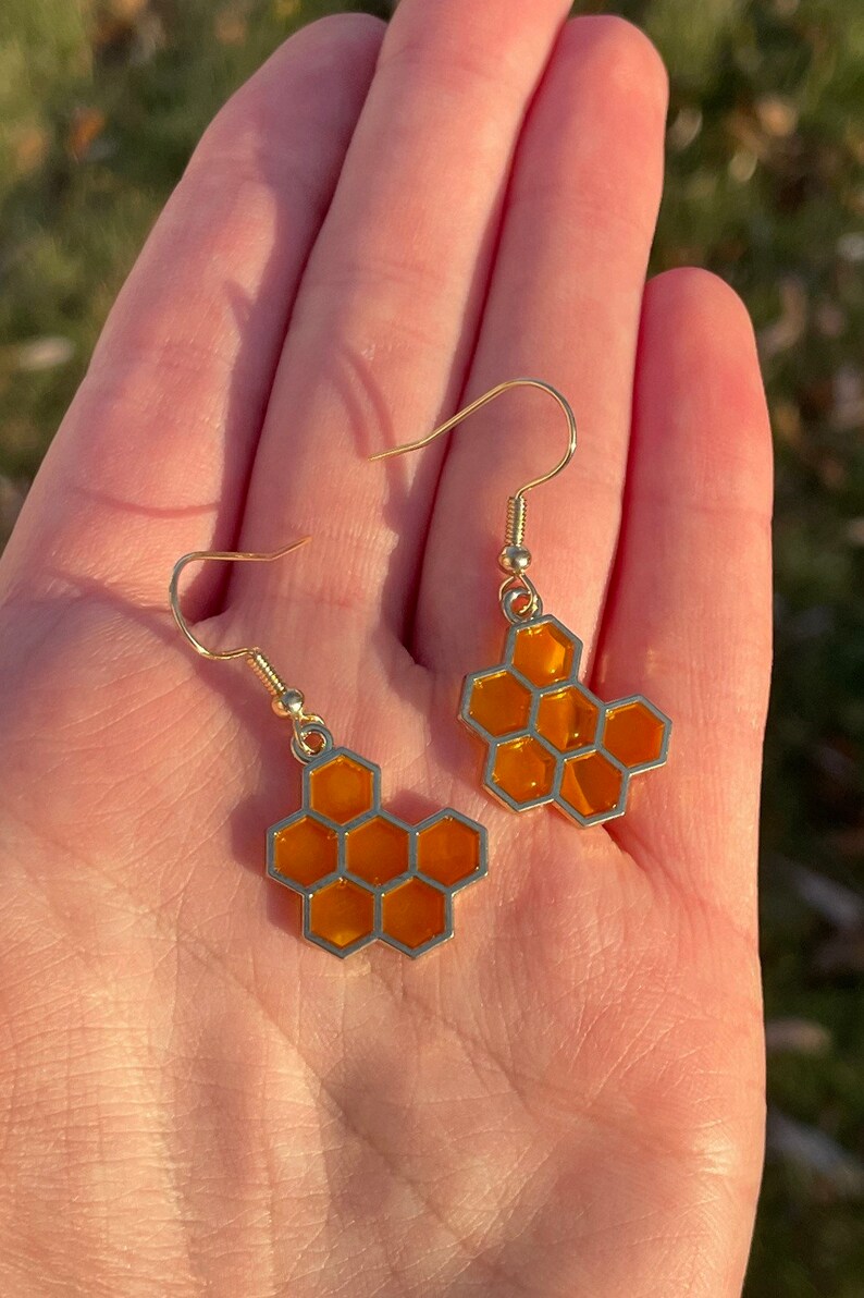 Earrings Gold jewelry honey bees cottagecore Etsy