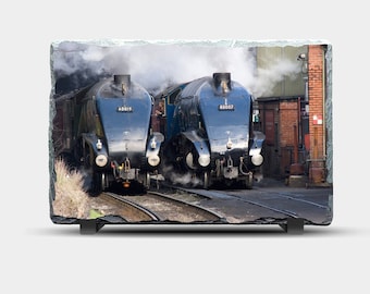 Pizarra fotográfica: regalo de Navidad del tren de vapor Sir Nigel Gresley