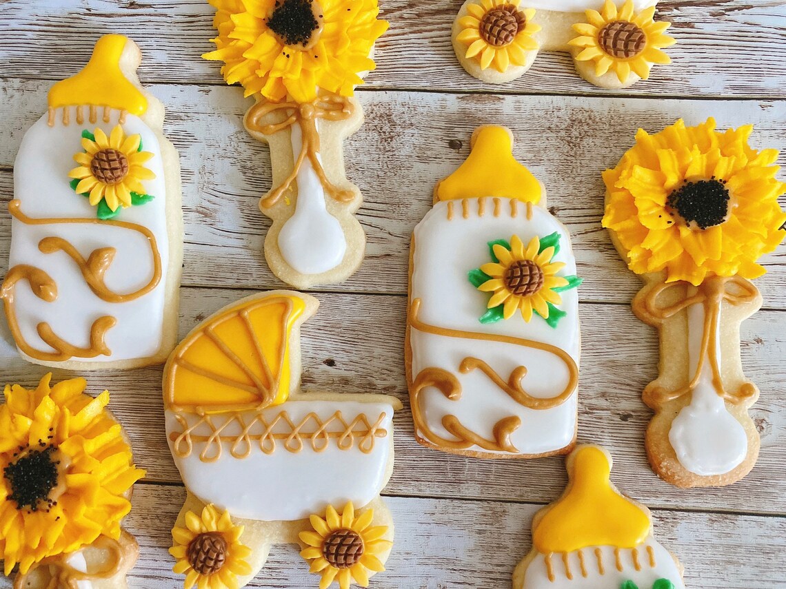 Sunflower Baby Shower Cookies Etsy