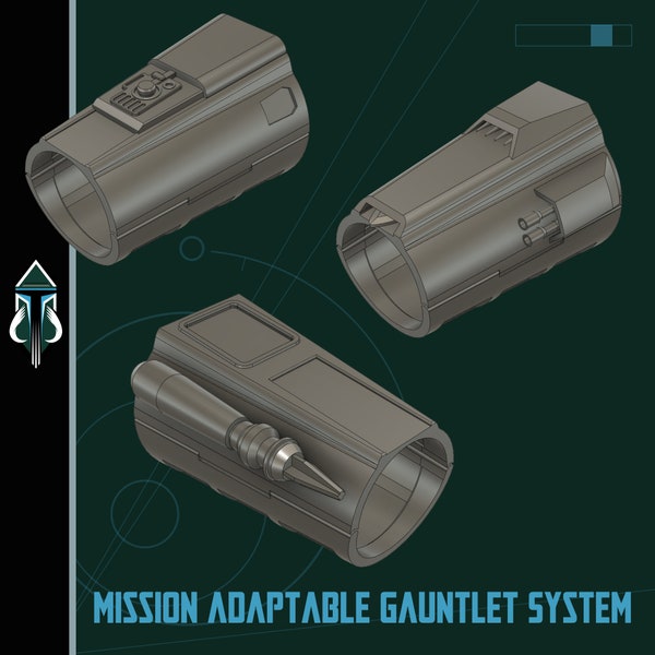 Mandalorian Mission Adaptable Gauntlet System I - Armadura de cosplay mandaloriana (Descarga digital)