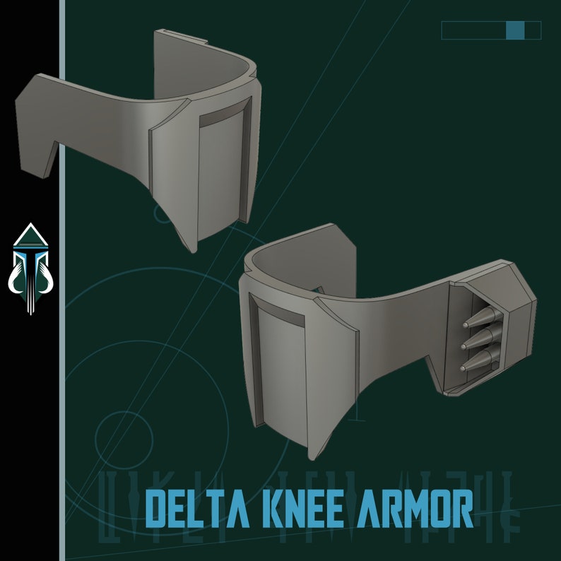 Delta Knee Armor Mandalorian Cosplay Armor Digital Download image 1