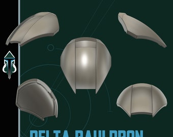 Delta Shoulder Pauldron - Mandalorian Cosplay Armor (Digital Download)