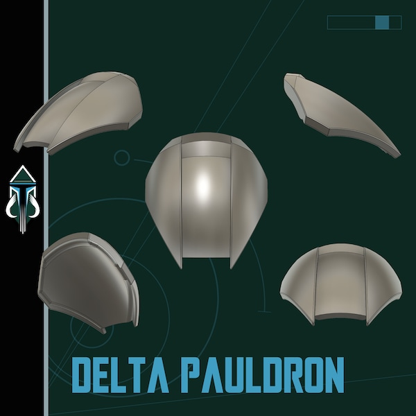 Delta Shoulder Pauldron - Mandalorian Cosplay Armor (Digital Download)