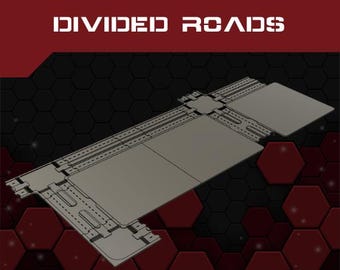 Divided Road Set - 6mm Sci-Fi City Terrain STL files
