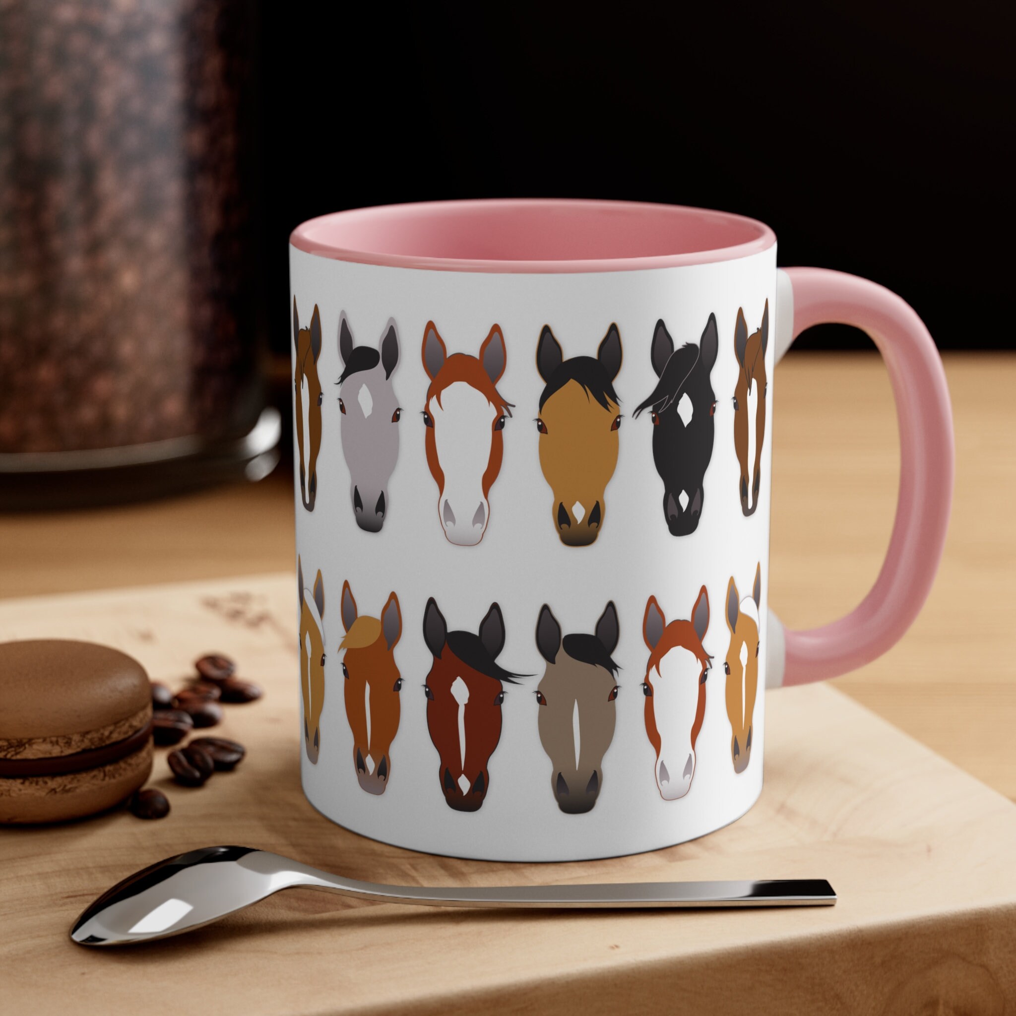 Many Horses Coffee Mug, Horse Heads and Markings Cup, Great Gift for — free download