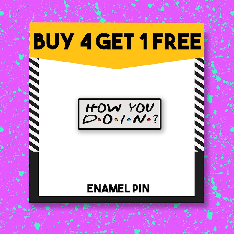 Friends How You Doin Enamel Pin Pop Cutlure Aesthetic Enamel Pins Cool Pins Pin Pins Pin Badge Lapel Pin Jacket Pins